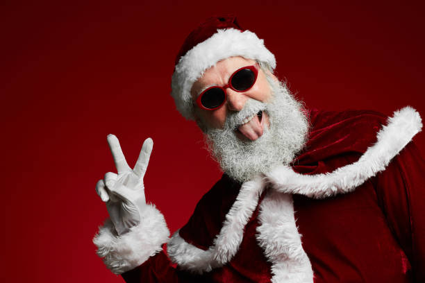istock Funky Santa on Red 1186923383