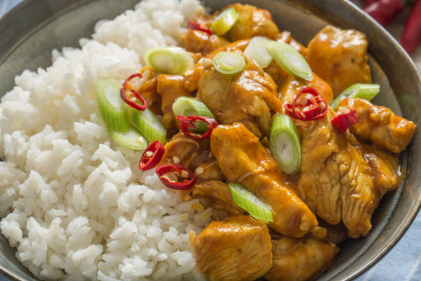 istock Chicken curry rice chili and young onion in bowl 1186925408