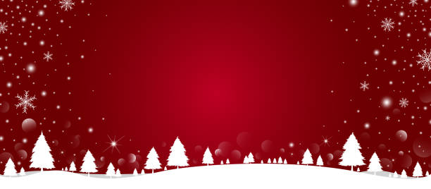 겨울 벡터 일러스트에 떨어지는 눈소나무와 눈송이의 크리스마스 배경 디자인 - 크리스마스 이미지 stock illustrations