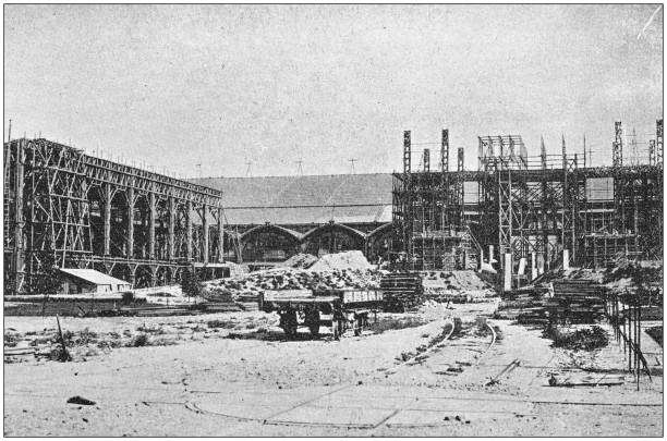 Antique photo: Preparation of universal exposition