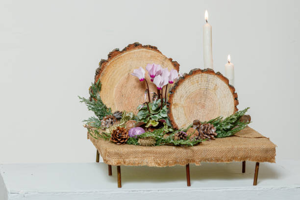 istock Christmas composition of fresh flowers 1186929689