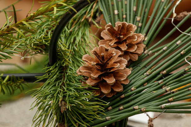 istock Christmas composition of fresh flowers 1186930434