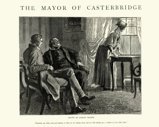 ilustraciones, imágenes clip art, dibujos animados e iconos de stock de alcalde de casterbridge, thomas hardy, no mirando por la ventana - hardy