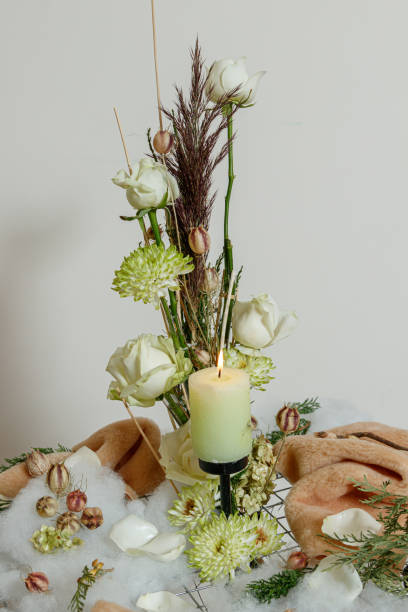 istock Christmas composition of fresh flowers 1186933969
