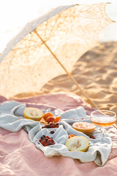 istock Beautiful summer picnic on the beach. 1186935747