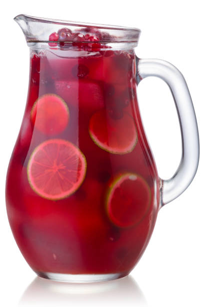 istock Cranberry lime iced drink jug, paths 1186936068