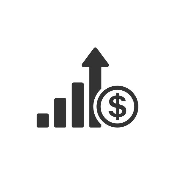 illustrations, cliparts, dessins animés et icônes de icône de flèche de croissance dans le modèle plat. illustration de vecteur de revenu sur le fond isolé blanc. augmenter le concept d'entreprise. - wealth finance investment savings