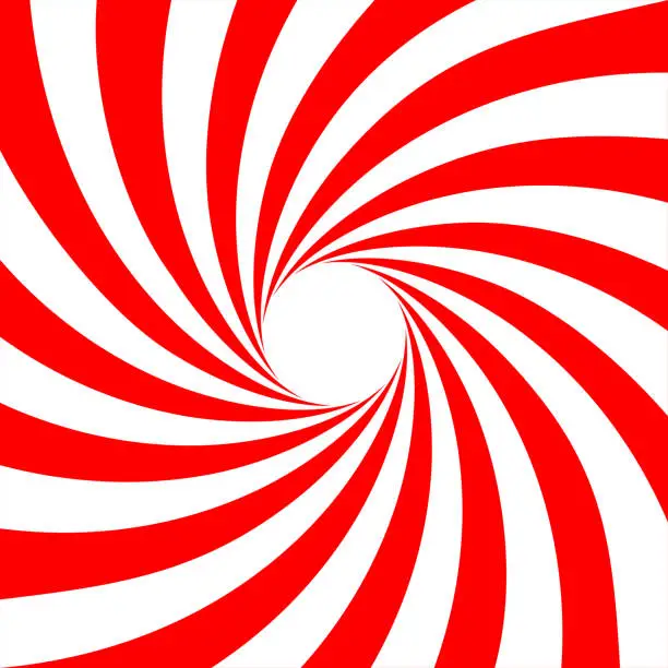 Vector illustration of Red white swirl abstract vortex background. Vector