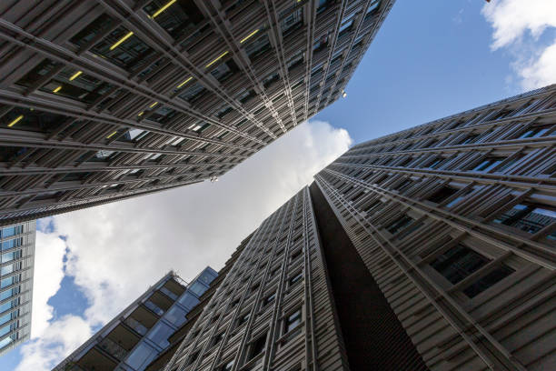 istock Office buildings view from the ground. 1186946519