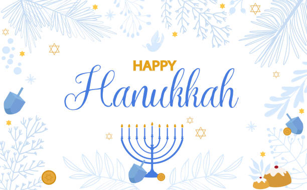 Happy Hanukkah illustration, Jewish Festival of Lights traditional holiday background. Happy Hanukkah illustration, Jewish Festival of Lights traditional holiday background. Editable vector illustration. hannukkah stock illustrations