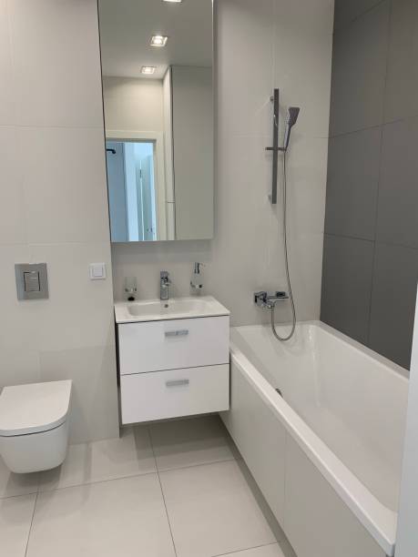 istock designer bathroom in white style 1186946757