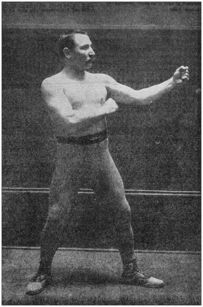 Antique photo: Portrait of French boxer Charlemont