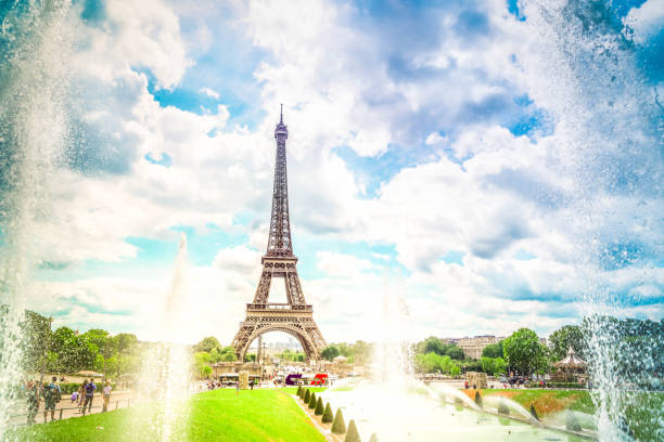 istock eiffel tour and from Trocadero, Paris 1186949432