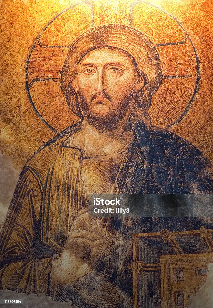 Antiguidade Deesis mosaico de Jesus Cristo - Royalty-free Auréola - Símbolo Foto de stock