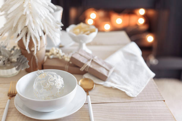 istock Elegant white and wooden Christmas 1186954765