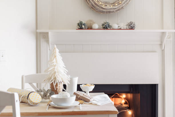 istock Elegant white and wooden Christmas 1186954997