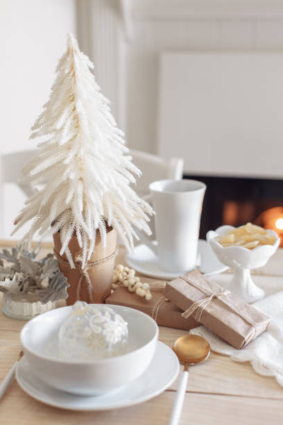 istock Elegant white and wooden Christmas 1186955113