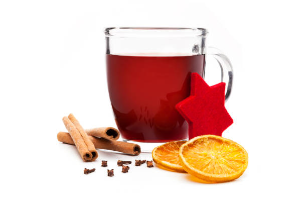 Hot drink with spices at christmas time