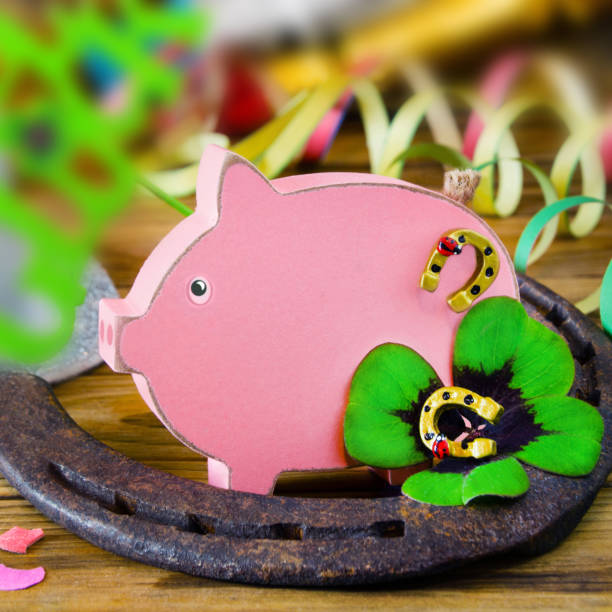 istock Good Luck symbols with clover 1186958630