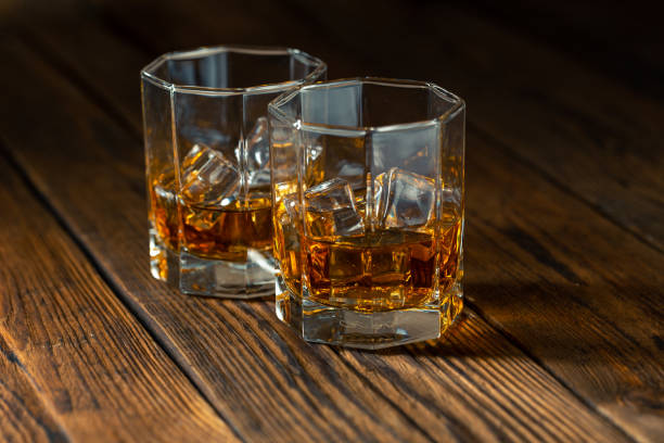 istock Whiskey in glass with ice 1186961983