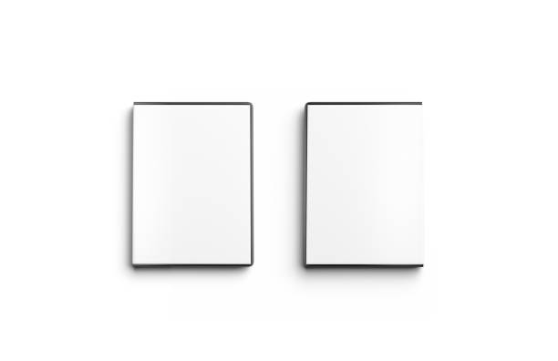 ブランクホワイトクローズドdvdディスクケースモックアップ、フロンドとバック - box white blank computer software ストックフォトと画像