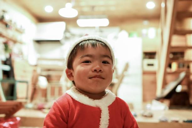istock Cute Asian boy in Christmas 1186963385