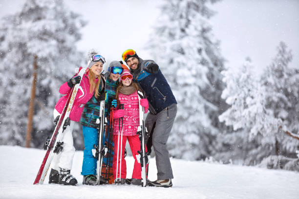 istock Man on skiing showing something with finger 1186964413