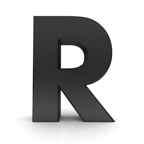 istock letter R black sign 3d rendering text alphabet character capital font on white background 1186964519