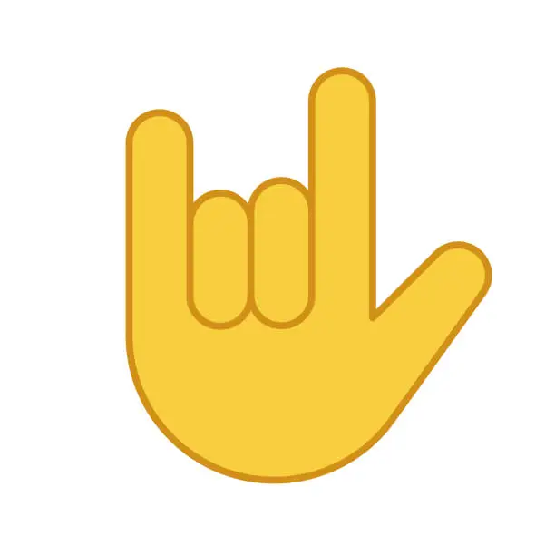 Vector illustration of Love you hand gesture color icon