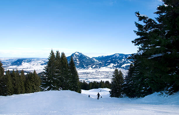 스키타기 있는 바이에른 알프스 - skiurlaub 뉴스 사진 이미지