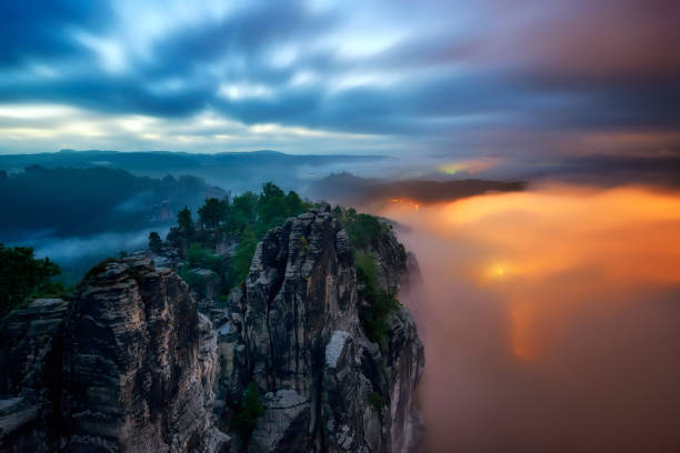 istock Bastei bridge night view, Saxon Switzerland, Germany 1186978513