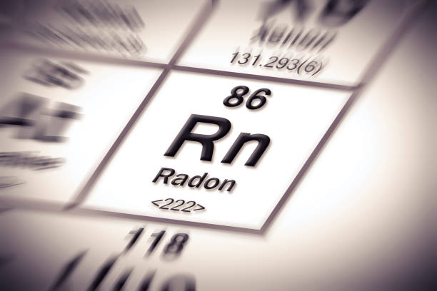 ilustrações de stock, clip art, desenhos animados e ícones de radon gas - concept image with periodic table of the elements - radium