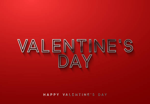 istock Valentines day. Sale banner, poster, logo silver color on red background. 1186980122