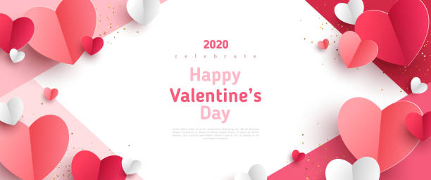 валентина день концепции кадра - valentines day graphic element heart shape paper stock illustrations