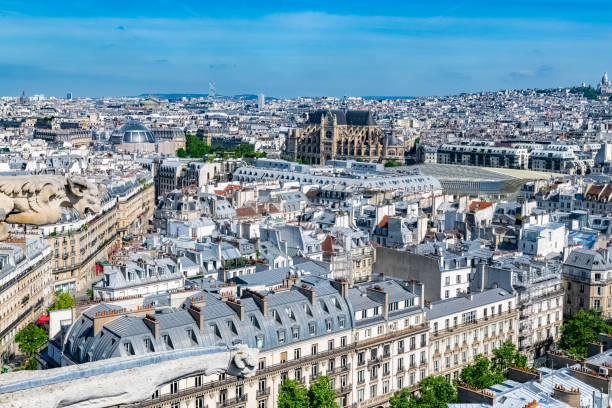 istock Paris, typical roofs, beautiful buildings 1186987049