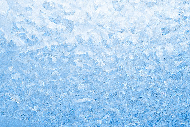 istock Light blue window glass that has been frozen over 118698725