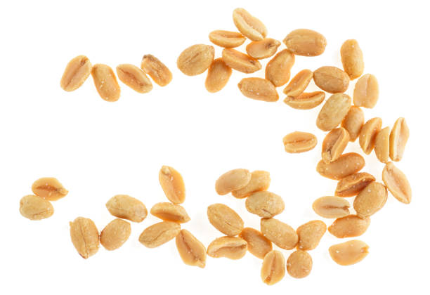istock Salted roasted peanuts isolated on white background, top view. 1186988461