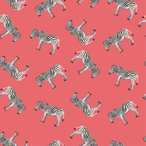 istock Seamless pattern, background with adult zebra. Realistic drawing, animalism. Illustration on broght background. 1186993521