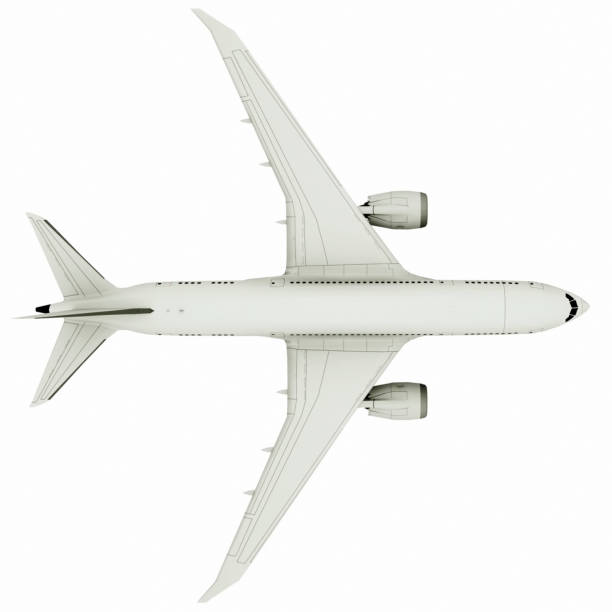 istock Airplane flying, isolated on white background. 3d illustration 1186995238