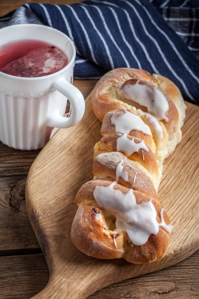 istock Sweet bun on a cutting board. 1186996244