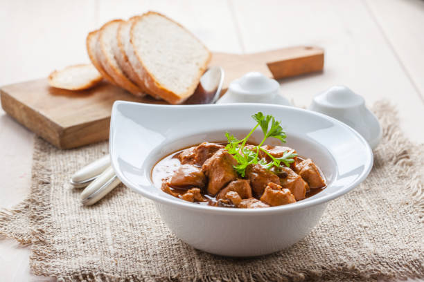 istock Goulash soup with pork and mushrooms. 1186996297