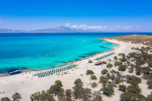 Photo of Exotic Chryssi island at the south of Crete, with the amazing Golden Beach, Greece