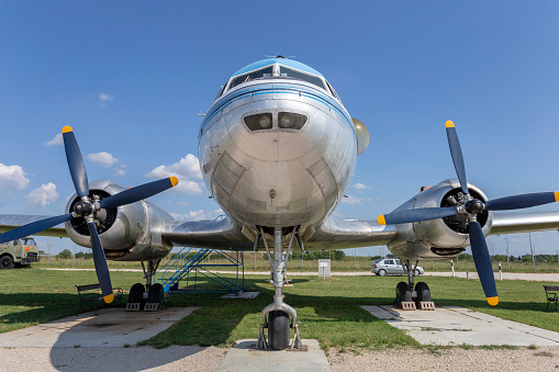 Old soviet twin-engine airplane
