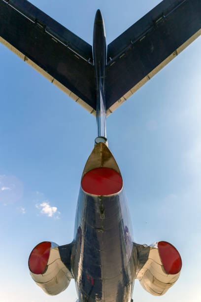 istock Tail of an old russian airplane on a summer day 1186997621
