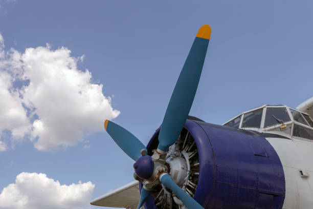 istock Old biplane propeller airplane in an airfield. 1186999058