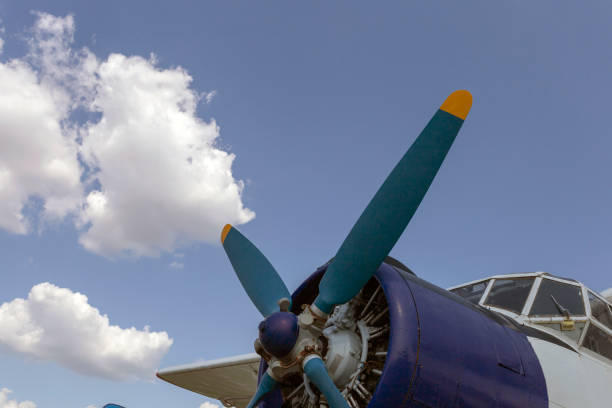istock Old biplane propeller airplane in an airfield. 1186999712