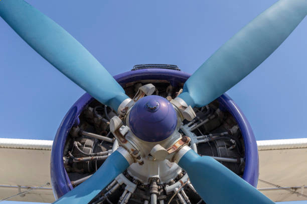 istock Old biplane propeller airplane in an airfield. 1187000257