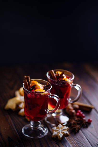 istock Christmas atmospheric background with mulled wine 1187000545