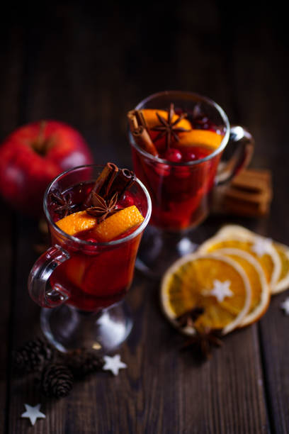istock Christmas atmospheric background with mulled wine 1187000558