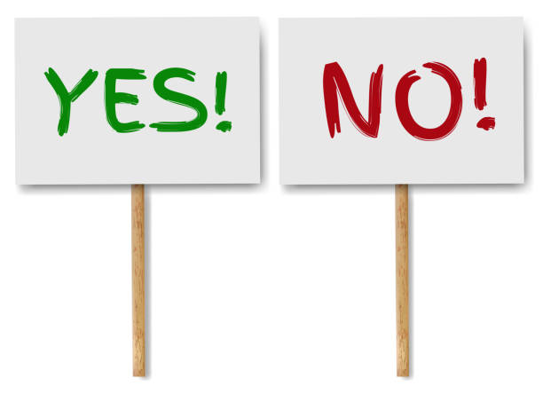 istock Yes And No Signs Banners On Wood Stick White Background 1187003164